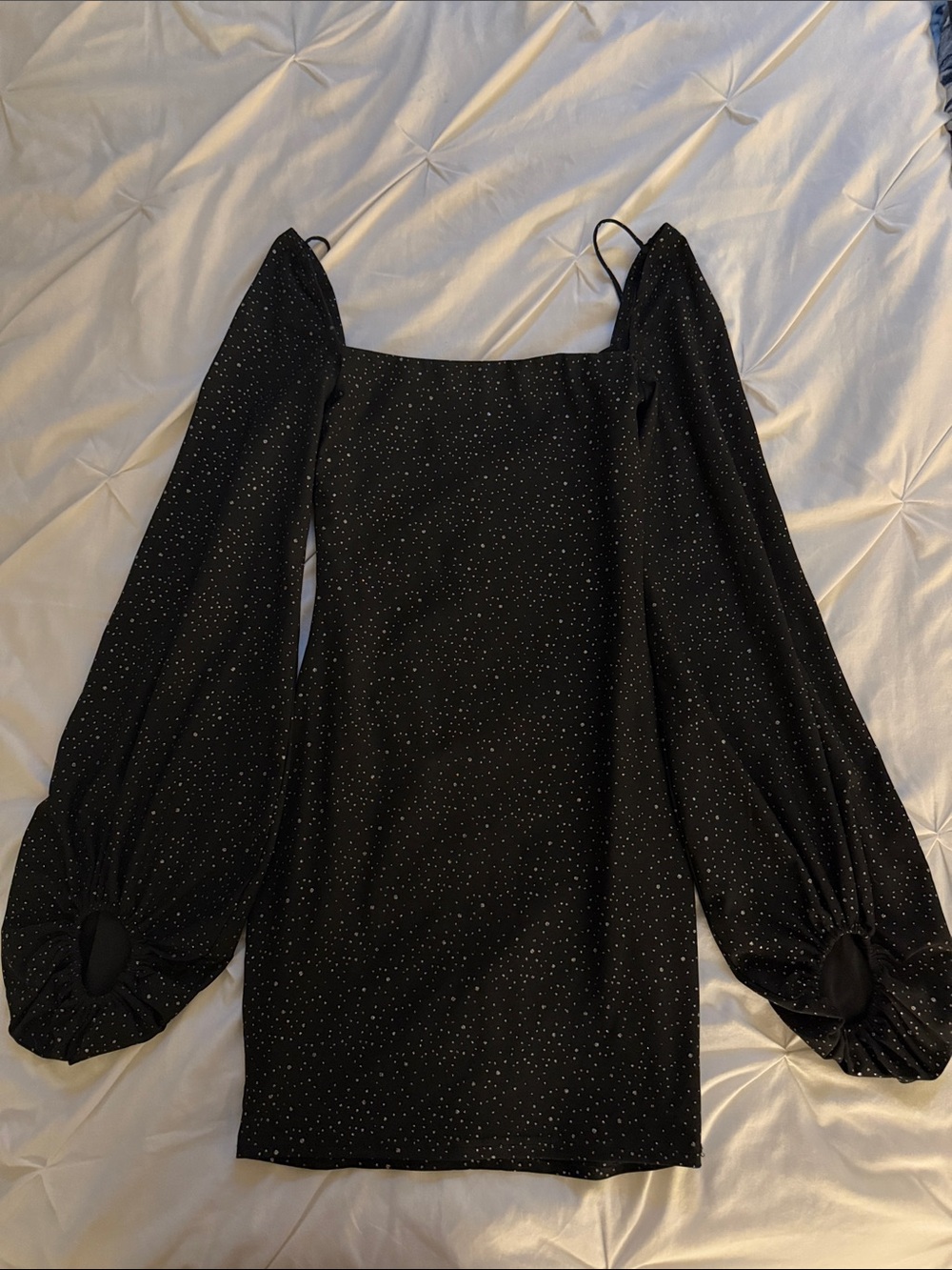 Lucy in the Sky Black Sparkle Mini Dress Tie Back